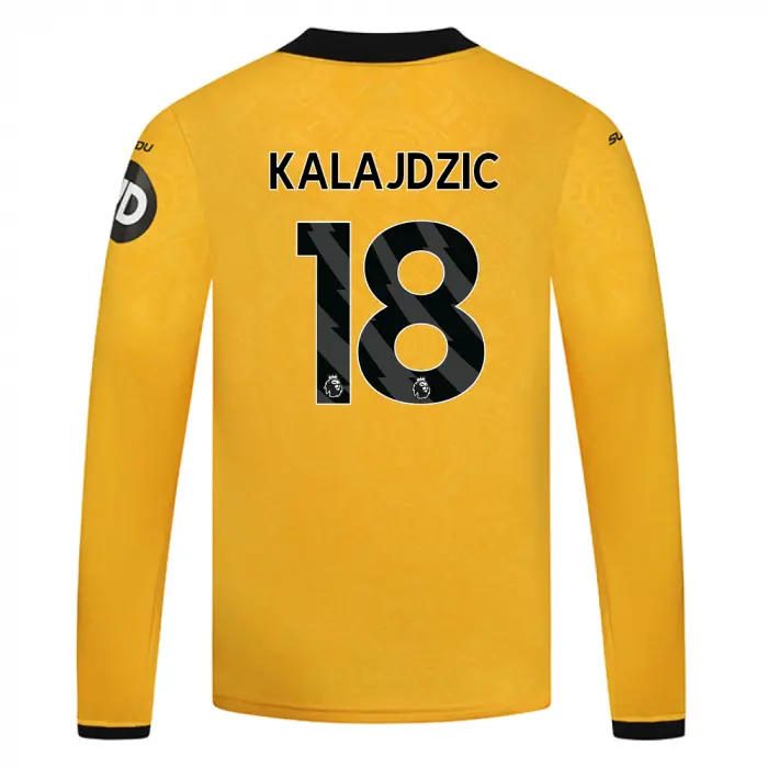 Wolverhampton Wanderers Store | Shop Official 2025-26 Wolves Home Shirt – LS – Junior KALAJDZIC 18 Wolves Gear